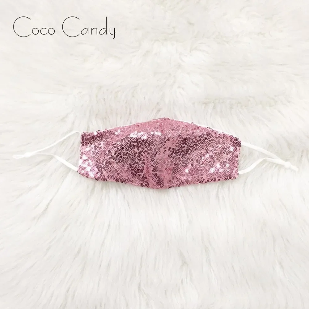 🆕Luxury Pink Sequin Face Mask
